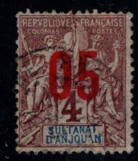 Anjouan Scott 21 Used perf 14x13.5 Genuine  stamp
