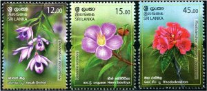 2019 Sri Lanka Flowers (3) (Scott 2209-11) MNH