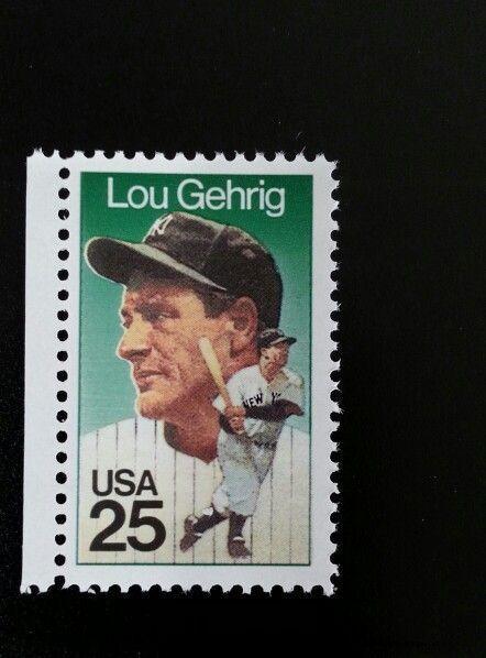 1989 25c Lou Gehrig, Professional Baseball First Baseman Scott 2417 Mint F/VF NH