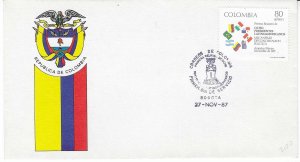 Colombia #C788  80p Flags  (FDC)