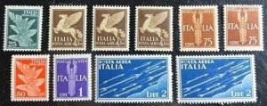 Italy Scott# C12...C17 Unused F/VF Lot of 10 Cat $4.00