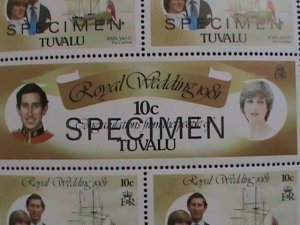 TUAVALU-SPECIMEN -1981 ROYAL WEDDING- PRINCE CHARLES & LADY DIANNA-MNH SHEET