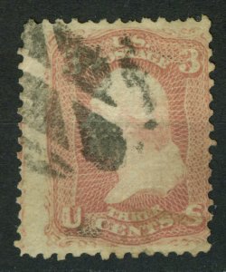 USA, 1868, George Washington 3c rose, used, NO CERTIFIKATES