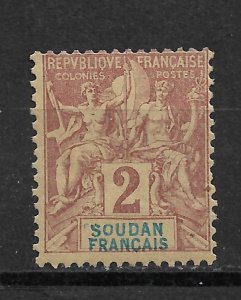 French Sudan 1892 Navigation & Commerce 2c Sc # 4,VF Mint Hinged* (MB-9)