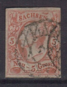 GERMANY SAXONY STAMPS. 1856 , Sc.#13,  Mi.#12, USED