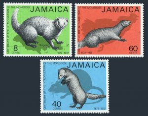 Jamaica 366-368,368a, MNH. Mi 366-368, Bl.4. Introduction of the Mongoose, 1972.