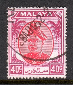 Malaya (Selangor) - Scott #90 - Used - Pulled perf, pencil/rev. - SCV $8.00