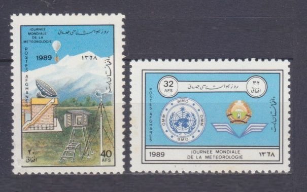1989 Afghanistan 1643-1644 Satellite Dish WMO 4,50 €