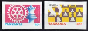 TANZANIA 1986 Sc#304/305 CHESS-ROTARY SET (2) IMPERFORATED MNH