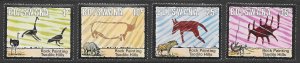 Botswana Scott 136-139 MNH Tsodilo Hills Rock Paintings set 1975 Ostrich Rhino