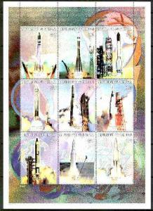 Senegal 1999 Space Travel perf sheetlet containing 9 valu...