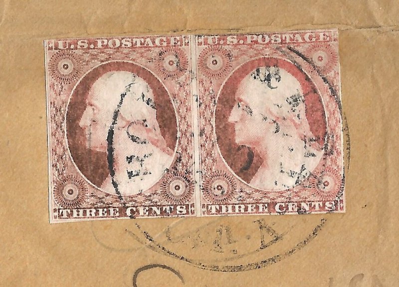 Doyle's_Stamps: 1857 Rough and Ready, CAL Postal History, Scott #11A pr