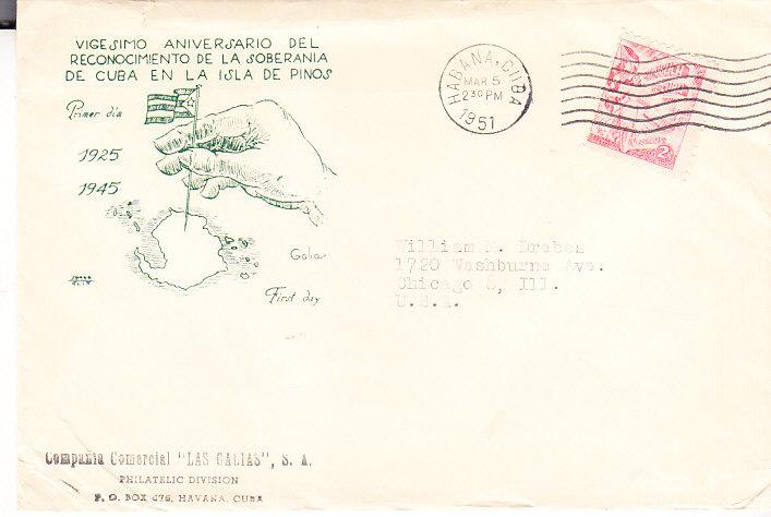 Cuba - Isle of Pines - Recognition of Cuba.s Control 1951