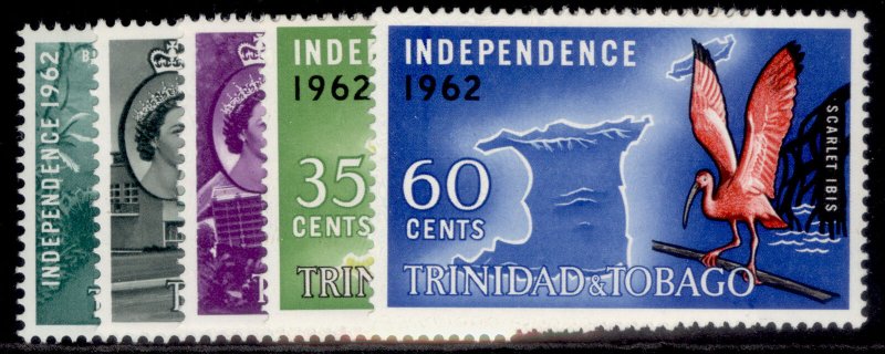 TRINIDAD & TOBAGO QEII SG300-304, 1962 independence set, LH MINT. 