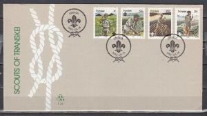 Transkei, Scott cat. 93-96. Scout Anniversary issue on a First day cover. ^