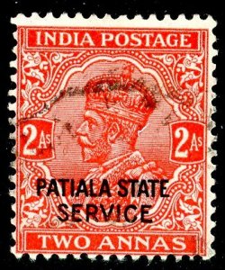 India- Convention States, Patiala, Scott #o44, Used