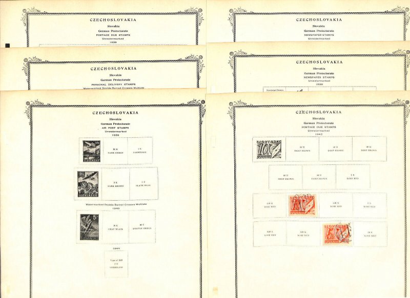 Slovakia German Occupation Stamp Collection on 16 Scott Specialty Pages (BA)