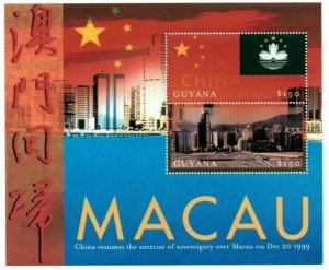 Guyana - 2000 - Macau Returns To China - Sheet Of 2 - MNH