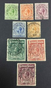 MOMEN: FALKLAND ISLANDS 1912-20 USED KGV £450 LOT #63004