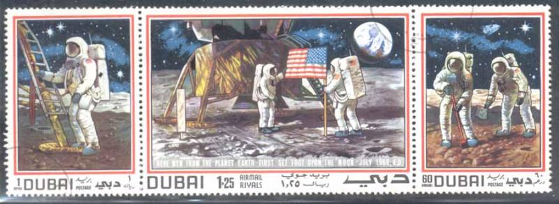 Dubai ~ #118abc ~ Apollo 11 Se-Tennant ~ Used CTO Set