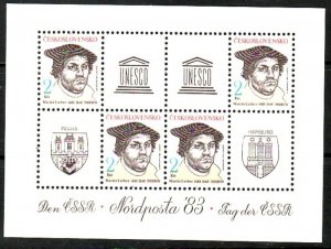 Czechoslovakia Sc 2446a NH Minisheet of 1982 - Expo - Martin Luther 