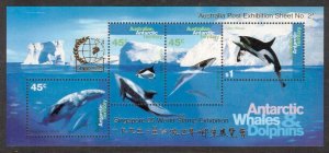 AUSTRALIAN ANTARCTIC 1995 Whales & Dolphins S/S, Singapore '95; Scott L9...