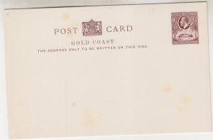 GOLD COAST, Postal Card, 1928 KGV 1/2d. Brown, unused.