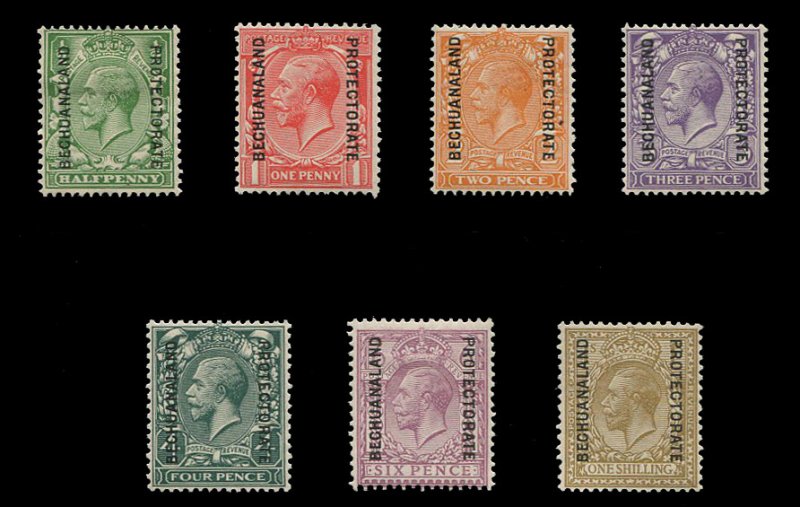 Bechuanaland Protectorate #96-104 Cat$105.90, 1925-27 George V, set of seven,...