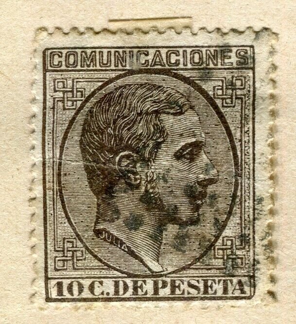 SPAIN; 1878 early Alfonso issue used 10c. value