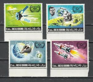 Ras Al Khaima, Mi cat. 317-320 A. Pres. John Kennedy & Space issue. ^