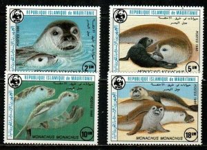 Mauritania Scott 597-600 Mint NH (WWF) - Catalog Value $17.00