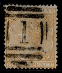 BERMUDA QV SG5a, 3d yellow-buff, USED. Cat £65.