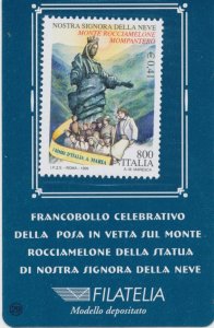 1999 Italy - Republic, Our Lady of the Snow Philatelic Card euro 0.41