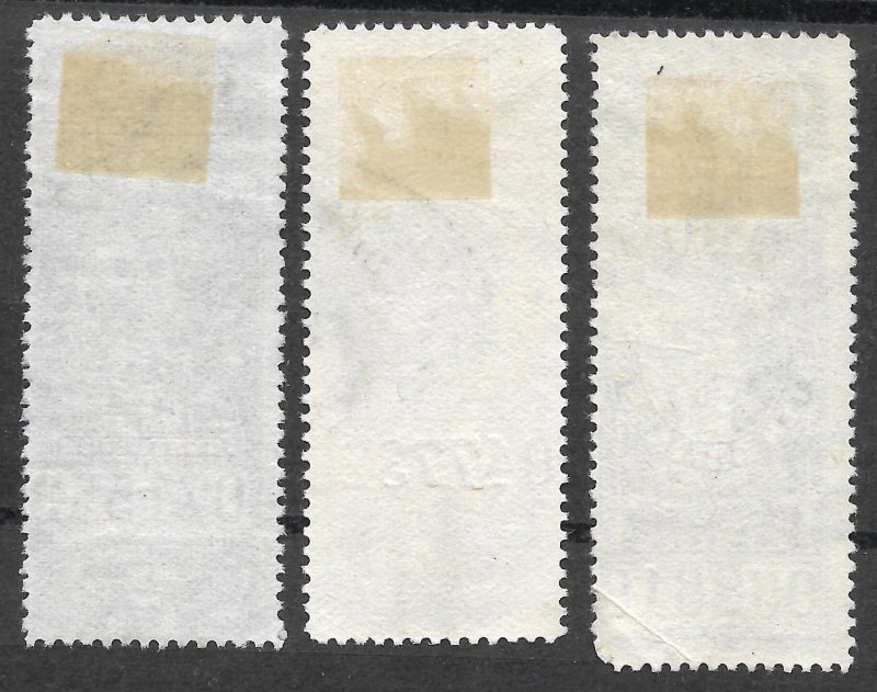 Doyle's_Stamps: 1897 Series Canadian Gas Inspection Revenue $2, $4, & $10 Stamps