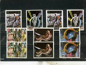 SHARJAH 1972 SPACE RESEARCH APOLLO XVII 2 SETS OF 5 STAMPS PERF. & IMPERF. MNH