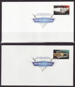 US 4353-4357 Fins,Chrome Uncacheted DCP 2008 S/5 U/A FDC