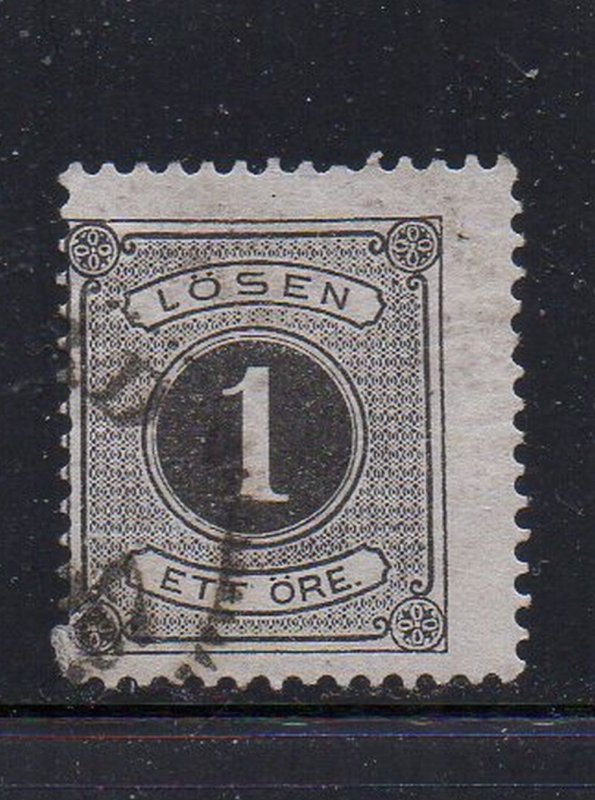 Sweden Sc J12 1880 1  ore postage due stamp used