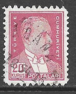 Turkey 1125: 20k Kemal Ataturk, used, F-VF