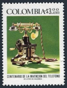 Colombia C632 2 stamps,MNH.Mi 1309. Telephone call by Alexander Graham Bell,1976