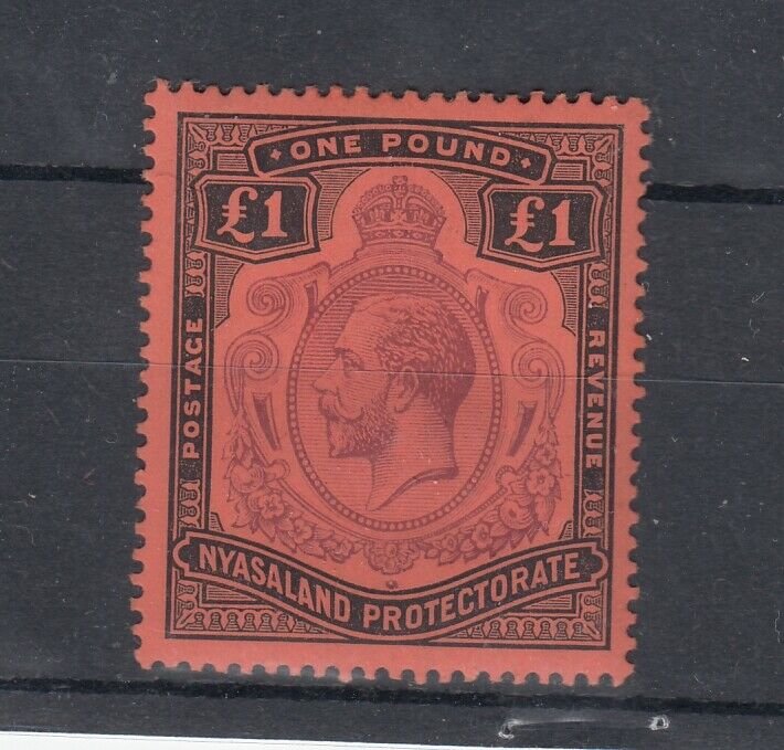 Nyasaland KGV 1913/21 £1 SG98 MLH J8949