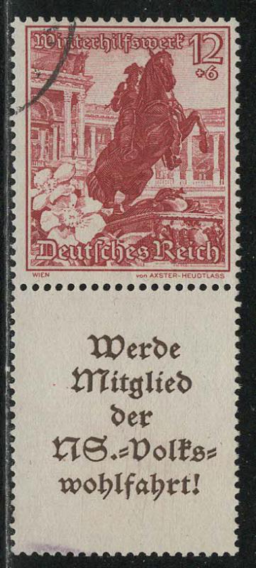 Germany Scott # B128, label A11.3, used, se-tenant, Mi# S253