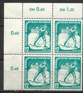 COLLECTION LOT 14992 GERMAN DEMOKRATIK REPUBLIK #94 BLOCK OF 4 MH 1952 CV+$16