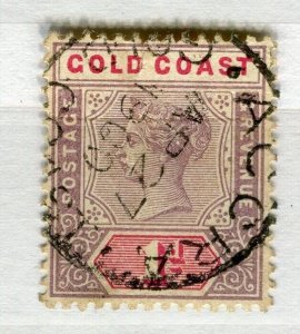 GOLD COAST; 1890s early classic QV issue fine used 1d. value fair Postmark