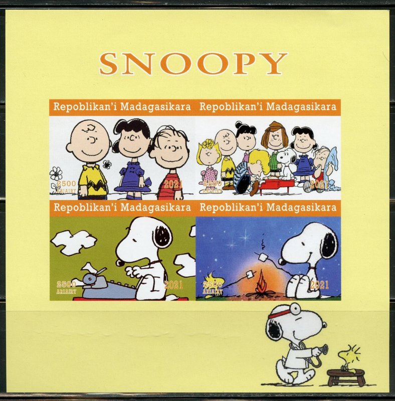 MADAGASCAR 2021 SNOOPY IMPERF SHEET MINT NEVER HINGED