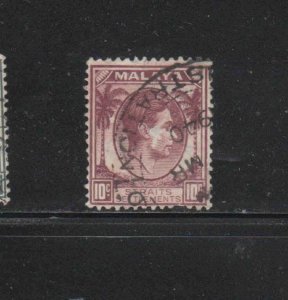 STRAITS SETTLEMENTS #244  1937  10c  KING GEORGE VI    F-VF  USED