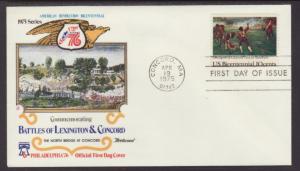 US Lexington and Concord 1975 Fleetwood U/A FDC BIN