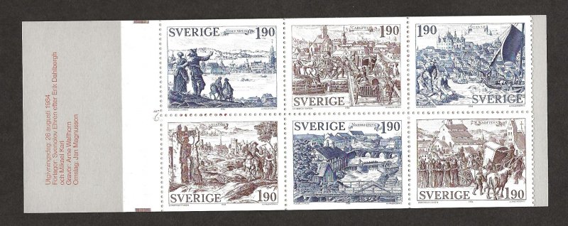 SWEDEN SC# 1513a  COMP BKLT/6  FVF/MNH 1984