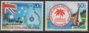 COCOS ISLANDS (KEELING) AUSTRALIA #32-3 INAUGURATION POSTAL SERVICE AND COUNCIL