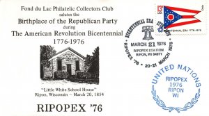 BIRTHPLACE OF THE REPUBLICAN PARTY DURING THE AMERICAN REVOLUTION RIPOPEX '76