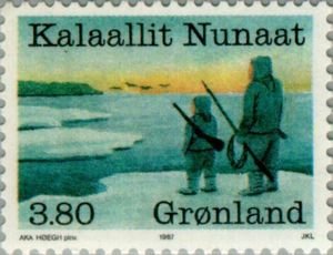 Greenland 1987 #176 MNH. Hunters